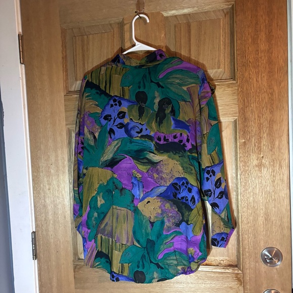 Karen Kane Vintage Multicolor Abstract Blouse size L - Picture 6 of 6